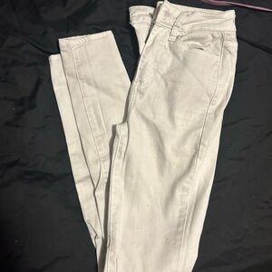 White straight legged jeans